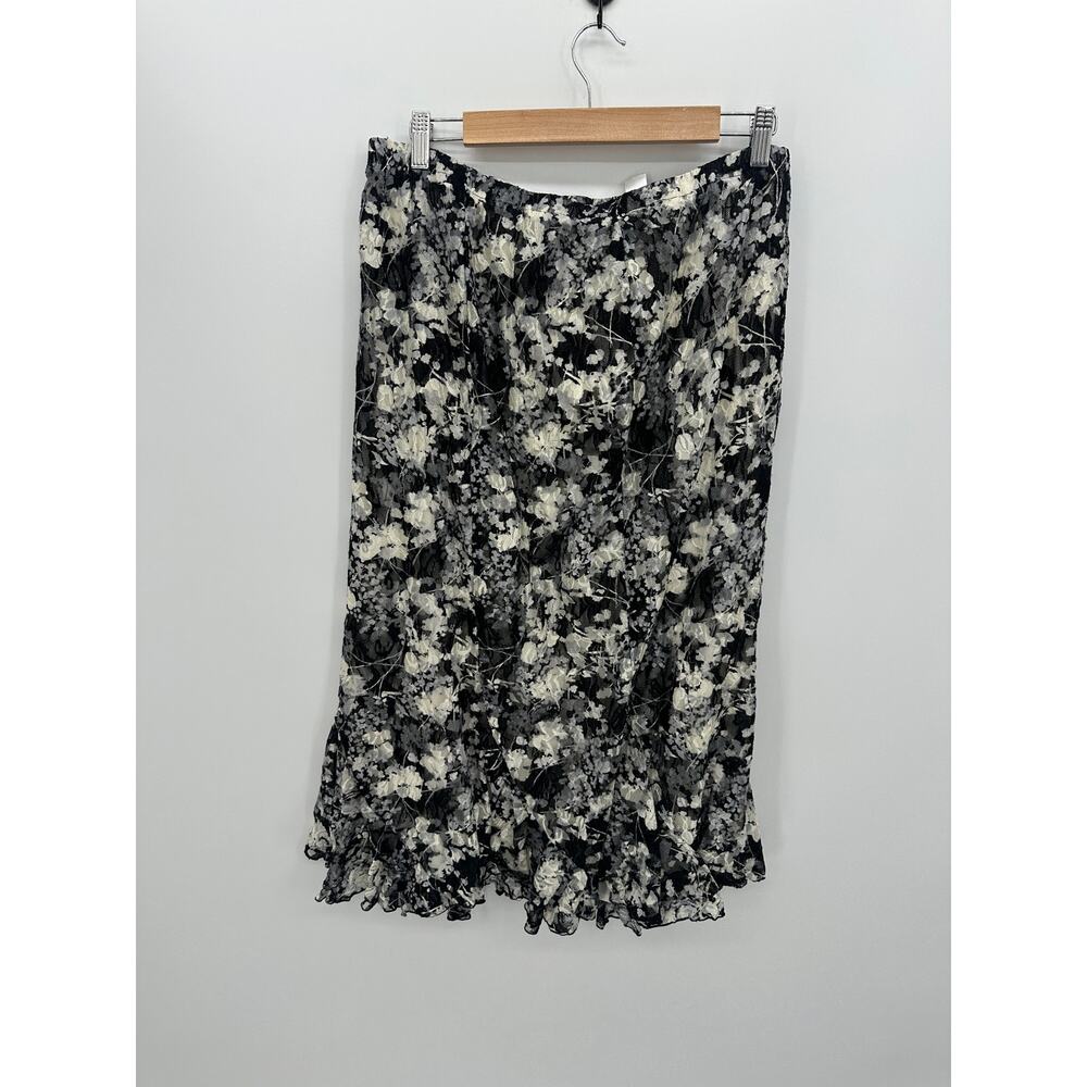 CJ Banks Womens Microfloral Lace Midi Skirt Size 1X Whimsigoth Dark‎ Romantic